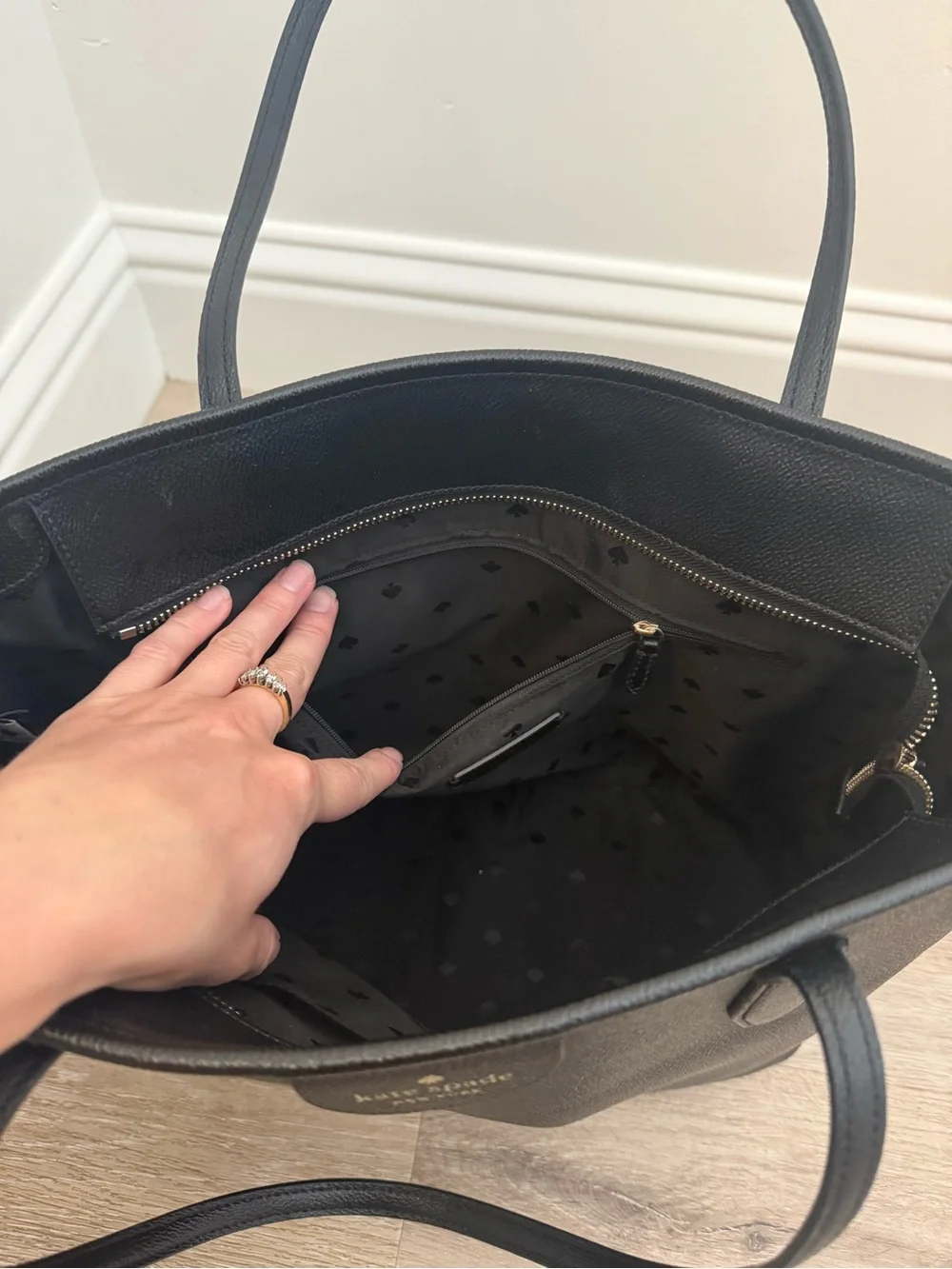 kate spade Black Pebbled Leather Tote